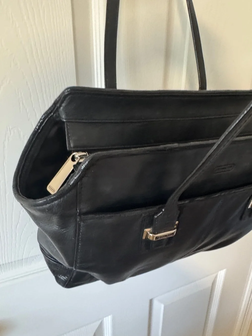 Coach Taylor Alexis black leather carry all